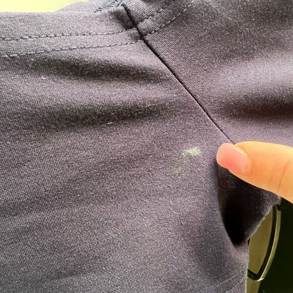 Sarin Mathews Dress Small Navy Cap Sleeve Fit & Flare Quiet Luxury Preppy Party - Picture 11 of 11